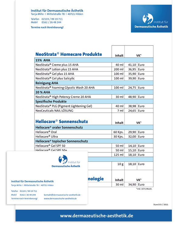 Institut für Dermazeutische Ästhetik Flyer Logo Web